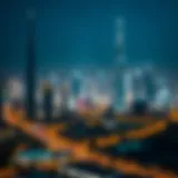 Dubai's Enchanting Night Skyline Stunning skyline of Dubai illuminated at night