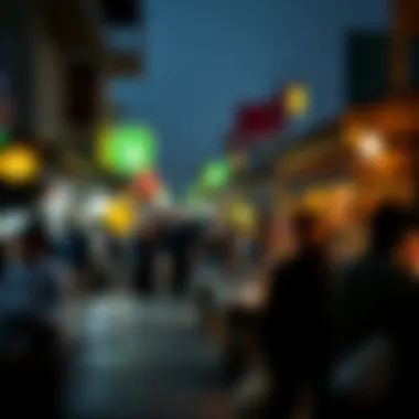 Traditional market bustling with evening shoppers