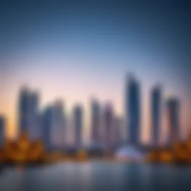 Stunning skyline of Dubai featuring Emaar buildings