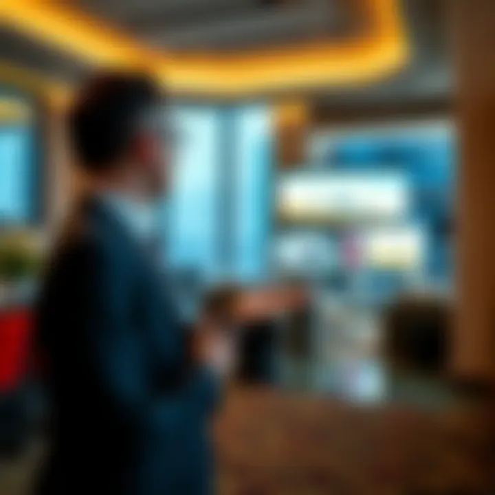 High-End Property Presentation Real estate agent presenting high-end property features to potential buyers