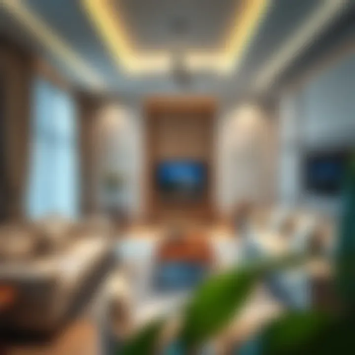 Interior view of a spacious family room designed for family comfort Interior of a spacious family room in Dubai