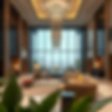 Interior shot of HDS Tower's luxurious lobby area