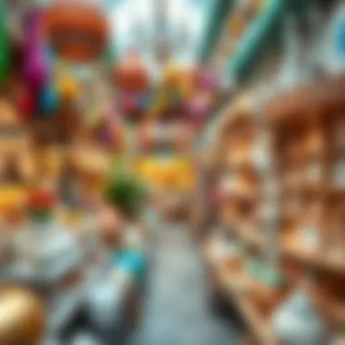 Colorful Home Decor Marketplace Vibrant marketplace displaying a variety of home decor products