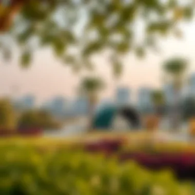 Lush green parks and recreational areas in Dubai Land