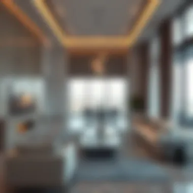 Luxurious interiors of a residential property in Dubai Land