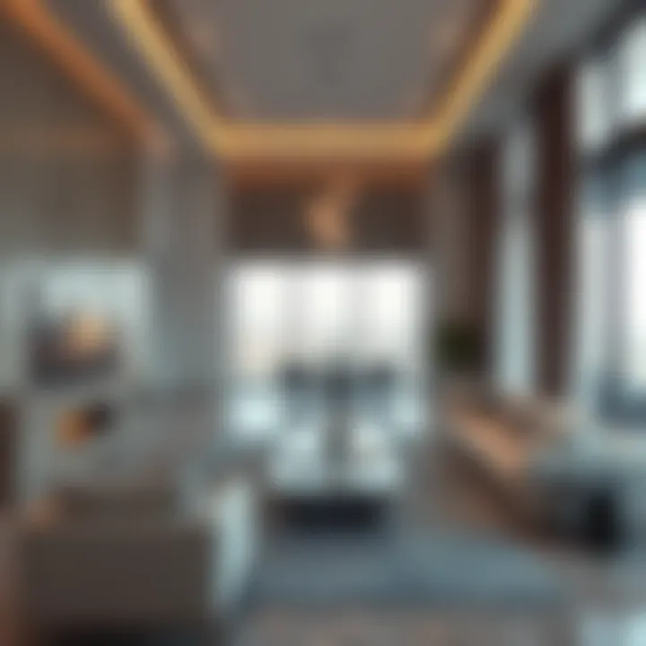 Luxurious interiors of a residential property in Dubai Land