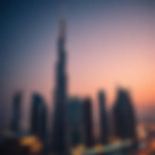 Majestic view of the Burj Khalifa at dusk