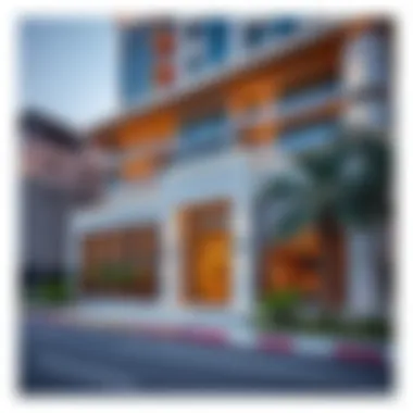 Exterior view of La Ville Hotel showcasing its contemporary architecture