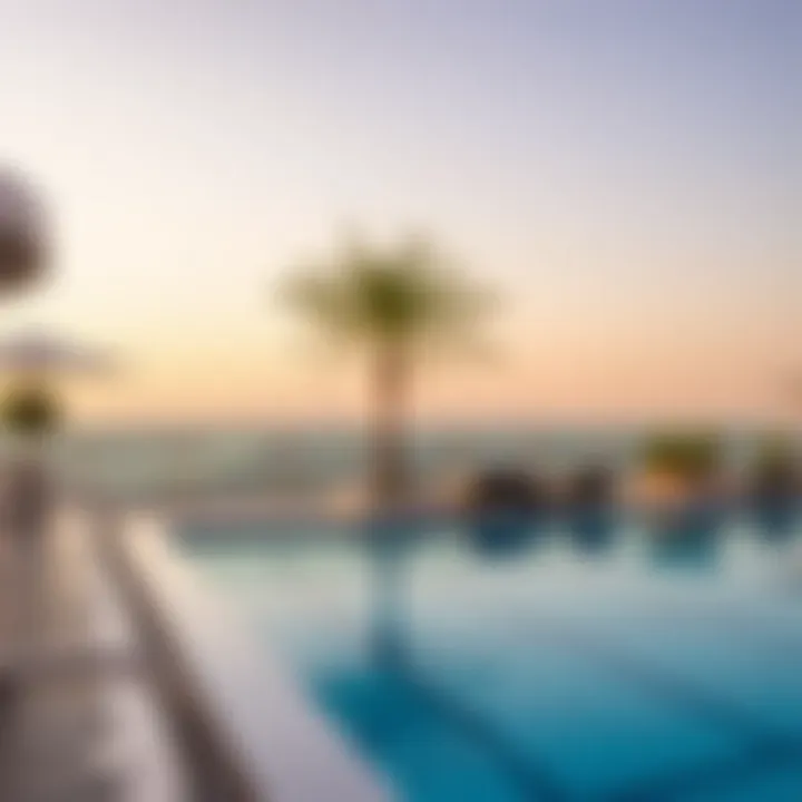 Pool area with panoramic views demonstrating the hotel's luxurious amenities