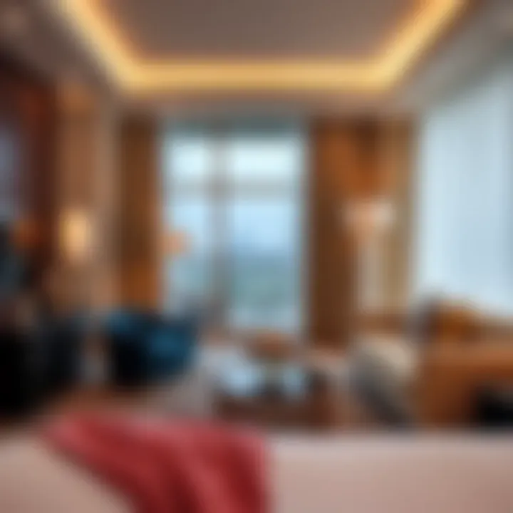 Luxurious suite interior highlighting modern design and comfort