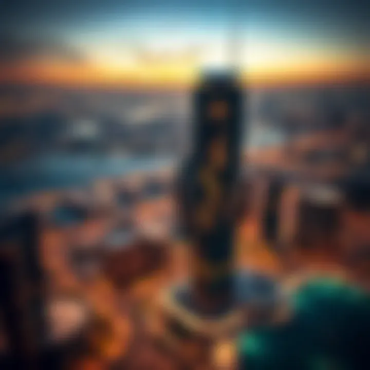 Panoramic view of Business Bay surrounding Marble Arch Tower