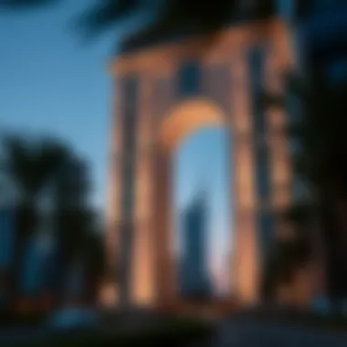 Stunning view of Marble Arch Tower at dusk