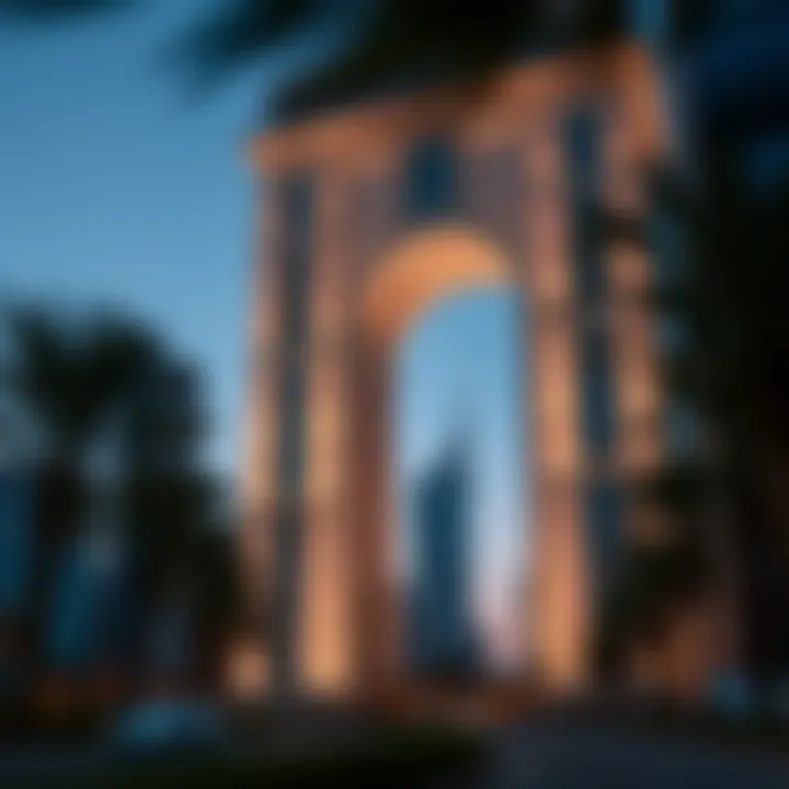 Stunning view of Marble Arch Tower at dusk