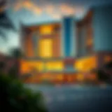 Luxurious exterior view of Marriott Residences in Jumeirah Village Circle showcasing modern architecture.