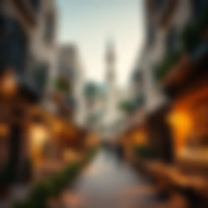 Cafés and Shops in Masaken Al Muteena 01 Cafés and shops in the bustling streets of Masaken Al Muteena 01