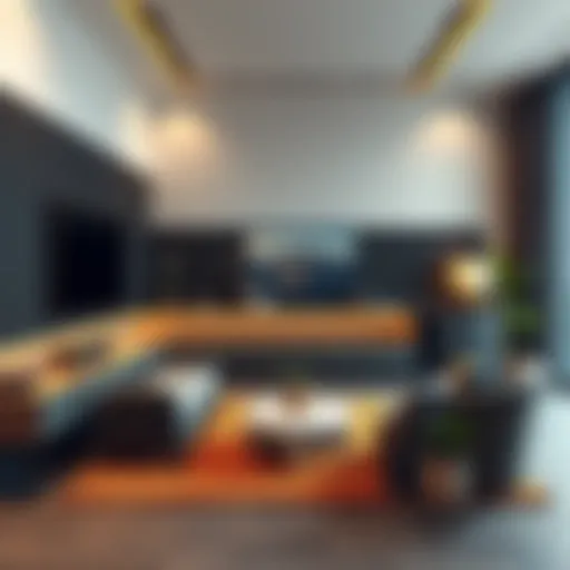 Chic Studio Living Space in Tecom Modern studio interior in Tecom