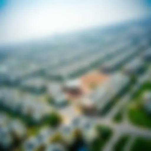 Aerial view of Muhaisnah 4 showcasing residential developments
