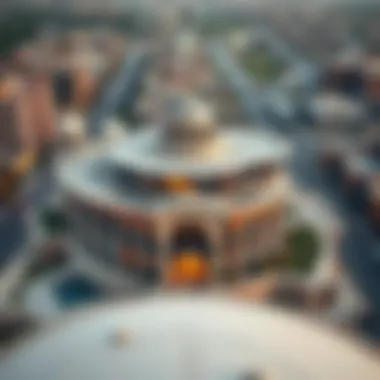 Aerial View of مول النخيل Aerial view of مول النخيل showcasing its unique architectural design