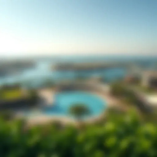 A panoramic view of Park Island highlighting its architectural design