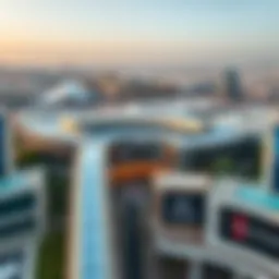 Aerial view of the Mall of Emirates showcasing its surrounding area