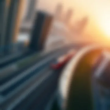 Aerial view of the Red Line Metro in Dubai