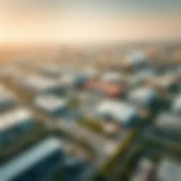 Aerial view of Sewa Industrial Area showcasing modern infrastructure