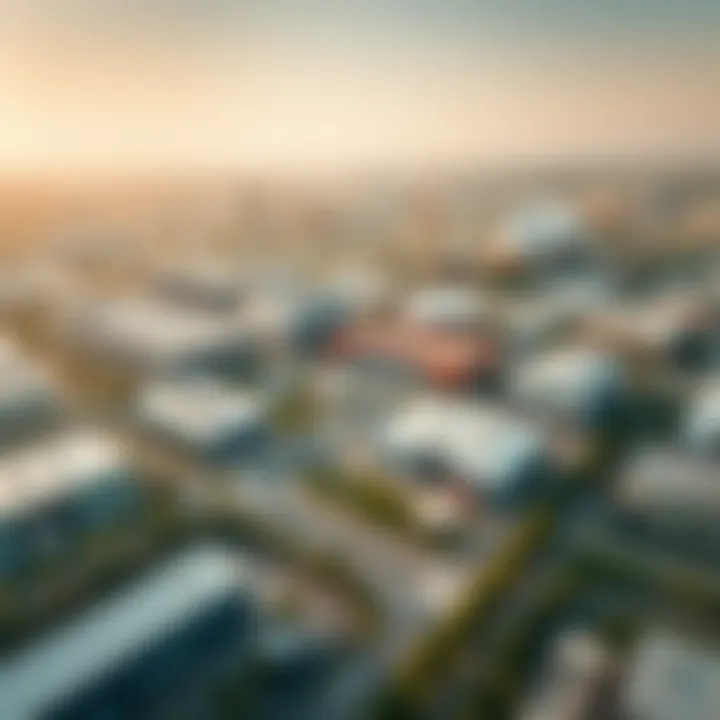 Aerial view of Sewa Industrial Area showcasing modern infrastructure