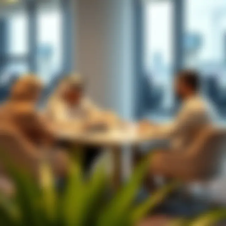 Business meeting in a modern office setting within the Sewa Industrial Area