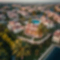 Aerial view of Shoba Heartland showcasing luxurious villas and greenery