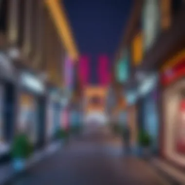 A vibrant shopping street in Al Barsha