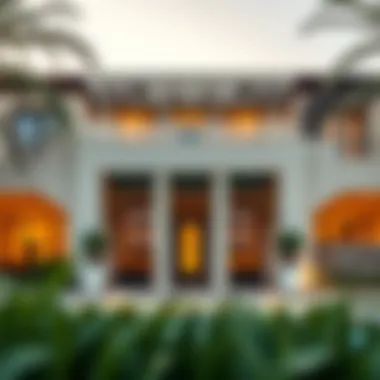 Luxury Villa Facade: A Unique Architectural Perspective Stunning facade of a luxury villa in Dubai showcasing unique architectural design