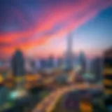 Vibrant skyline view of Dubai International City