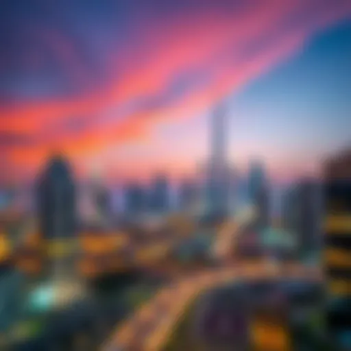 Vibrant skyline view of Dubai International City