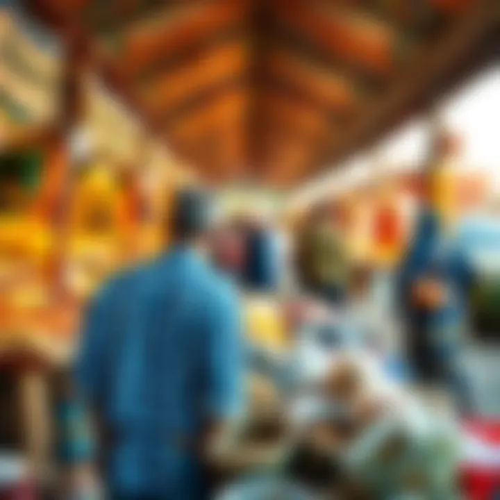 Cultural Market Experience A vibrant market showcasing local culture in a neighboring country