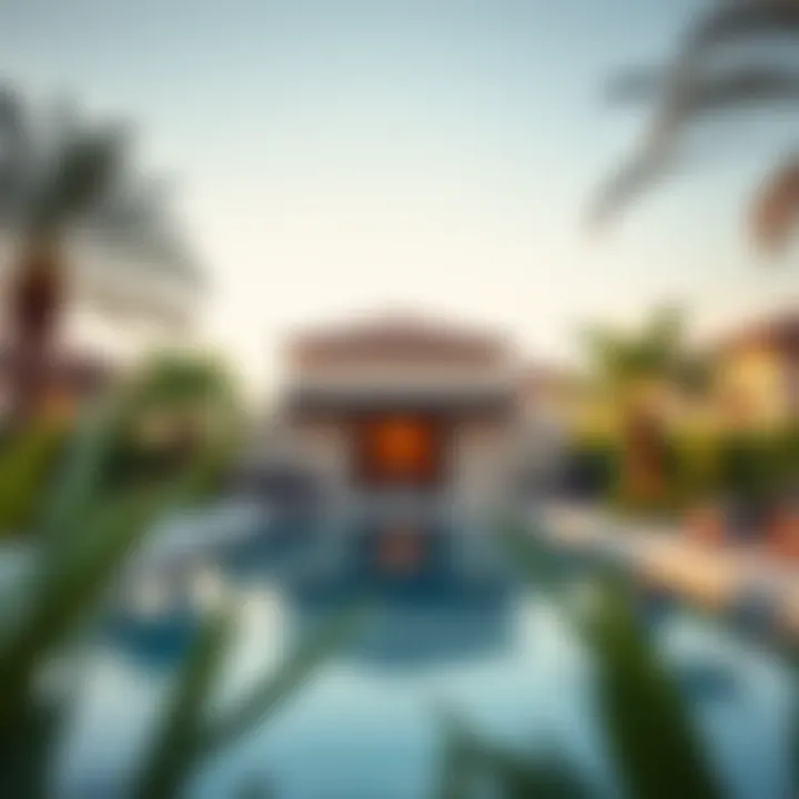 Tranquil Poolside at Splendor Villas A serene pool area surrounded by lush greenery, exemplifying the lifestyle offered by splendor villas.