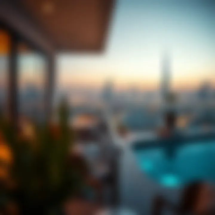 Skyline Serenity from Splendor Villas Breathtaking skyline view from a splendor villa's terrace, highlighting the Dubai landscape.