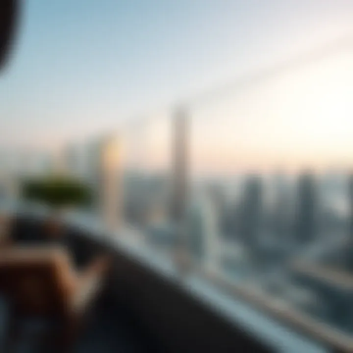 Stunning Dubai Skyline View Stunning view of Dubai skyline from a hotel apartment balcony