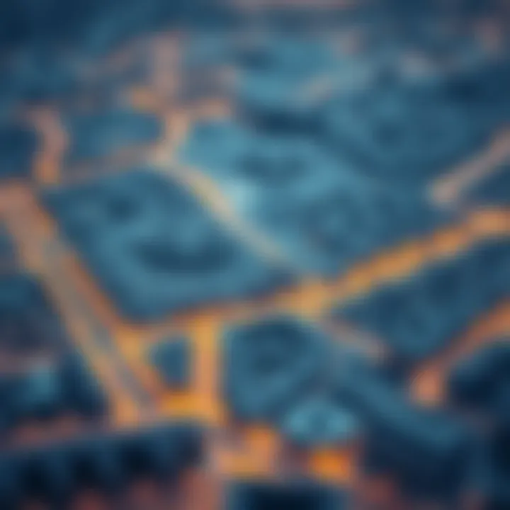 Map highlighting key neighborhoods and amenities within the Arjan area