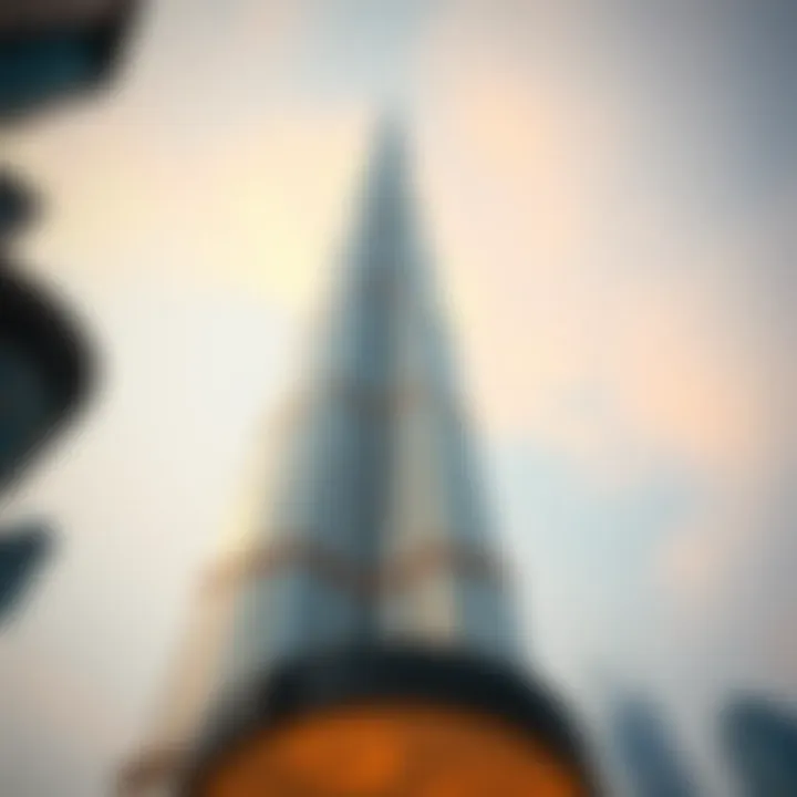 Burj Khalifa: A Towering Marvel A breathtaking view of the Burj Khalifa from the ground up, showcasing its towering height and architectural brilliance.