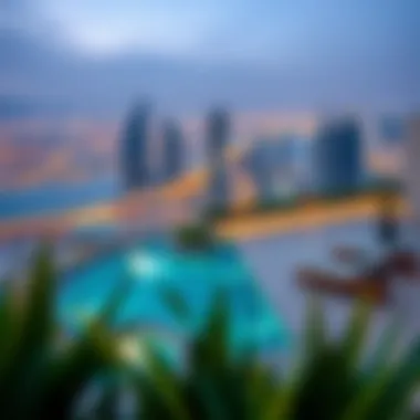 Terrace Views of Dubai Breathtaking views from the terrace overlooking the Dubai skyline