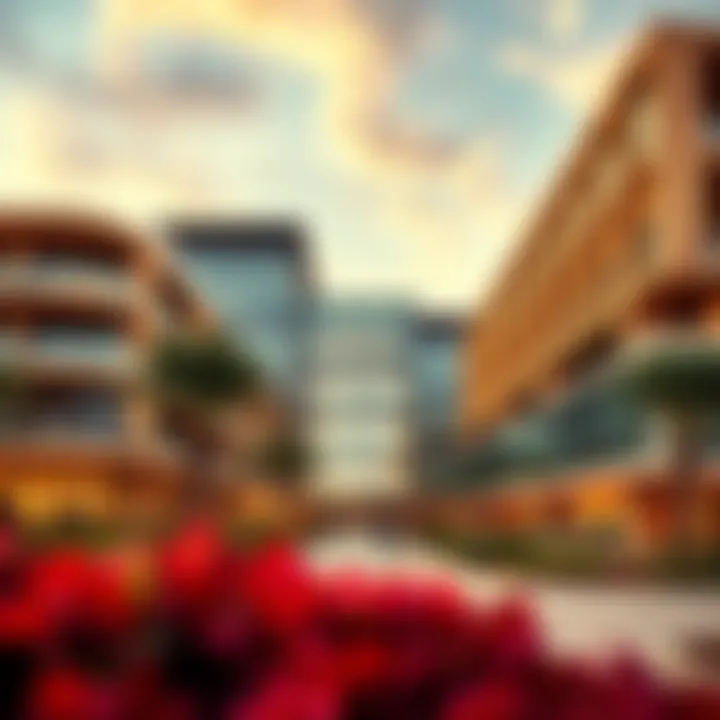 A vibrant academic campus showcasing innovative architecture