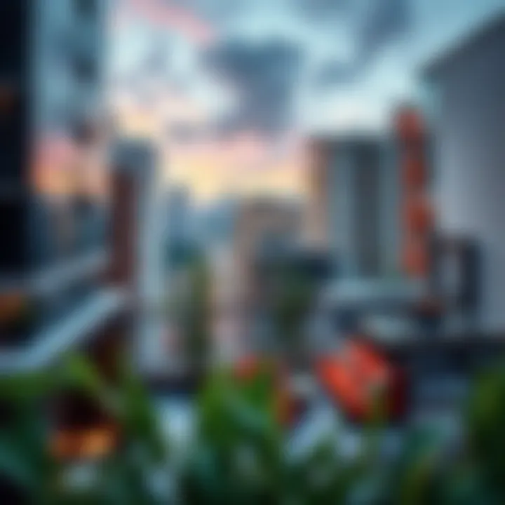 Urban Overview of Apart Hotels Overview of an urban apart hotel with vibrant surroundings