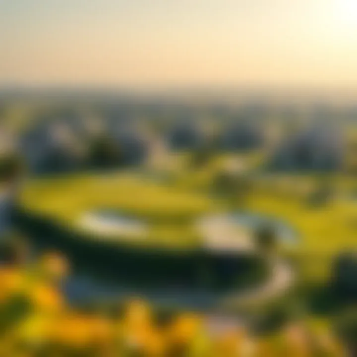 Golf Course Within a Residential Neighborhood A picturesque golf course integrated within a residential neighborhood