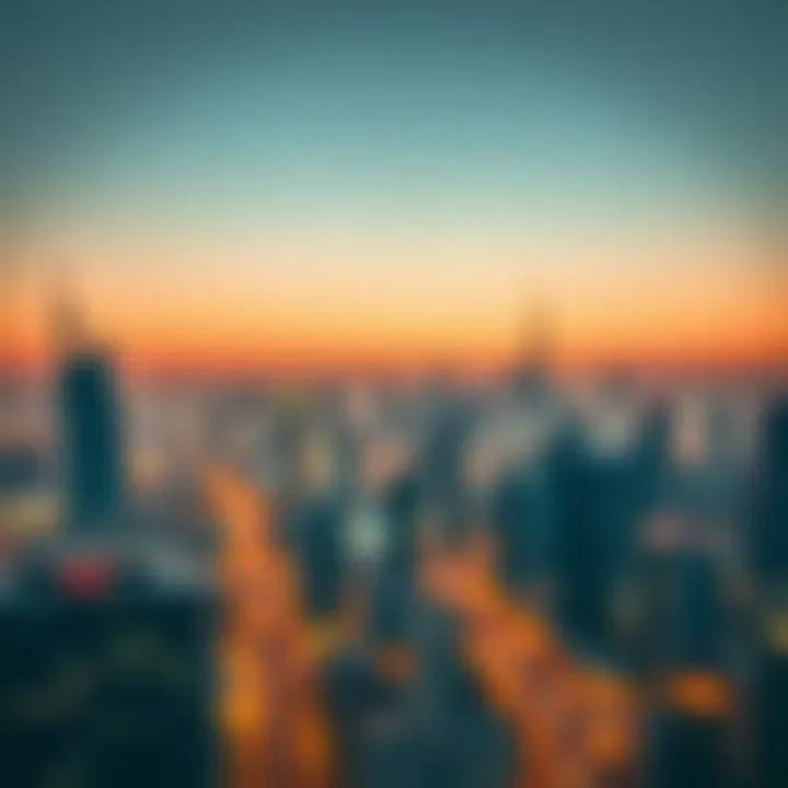 Stunning skyline view of ابراج بن حم against the Dubai horizon