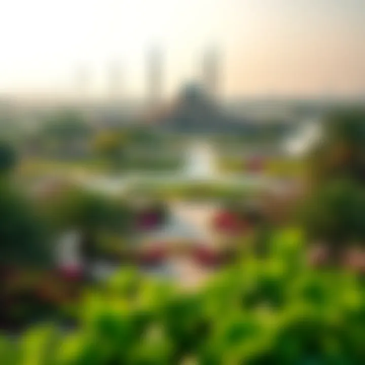 Panoramic View of the Gardens A panoramic view of the lush Gardens of Mohammed bin Rashid, showcasing its vibrant landscapes