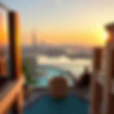 Stunning Views from Mansion Balconies Breathtaking view from a Dubai mansion balcony