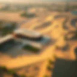Aerial view of Dubai's green desert landscapes