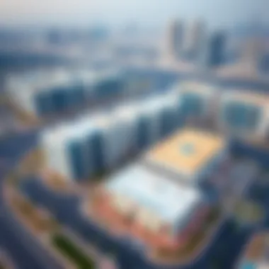 Aerial view of Alef Al Mamsha showcasing its modern architectural design