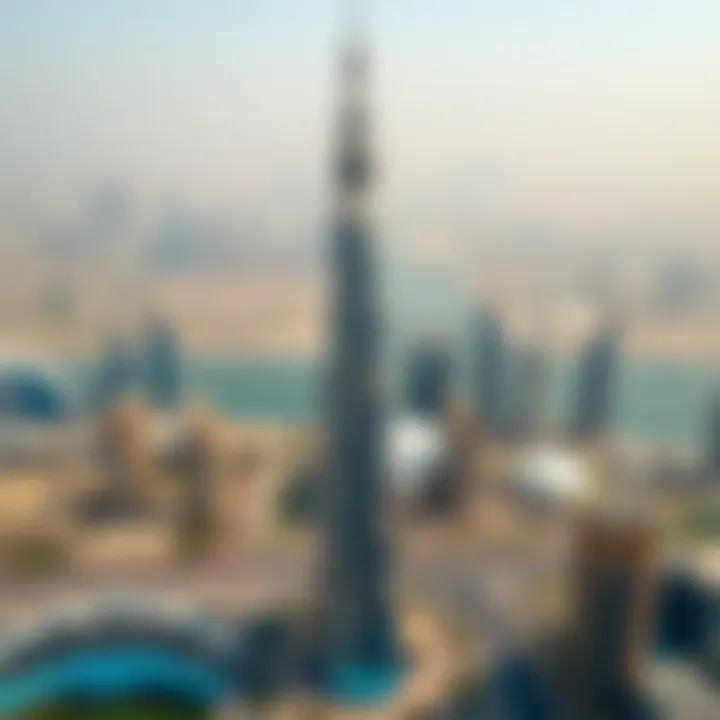 Aerial View of the Majestic Tower Aerial view of the Majestic Tower against Dubai's skyline