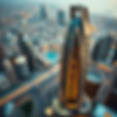 Rashid Building: A Central Landmark in Dubai Aerial view of Dubai with the Rashid Building as a central landmark